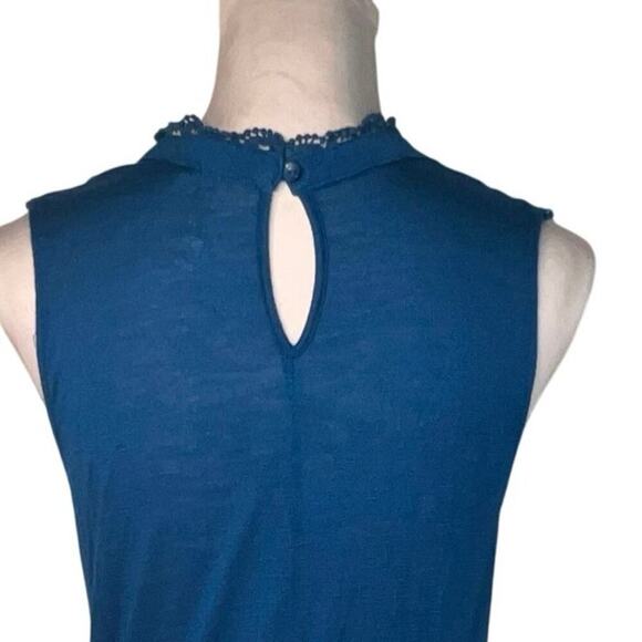 Monoreno womens S sheer cutout embroidered lace satin metallic gypsy fairy tunic - Picture 4 of 9